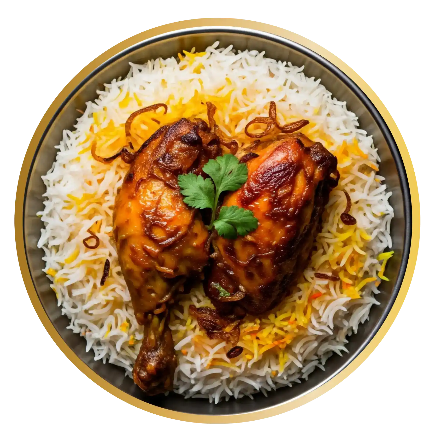 Hyderabadi Chicken Dum Biryani at Athidi Indian